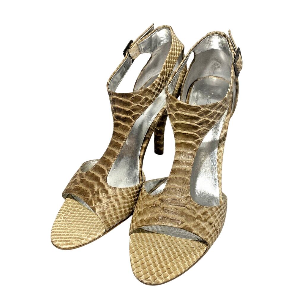 Angelica Shoo EVA Dressy Sandals US 8.5M Leather Uppers High Heels T Strap Sexy
